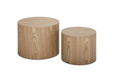 ZUN MDF side table/coffee table/end table/nesting table set of 2 with oak veneer for living W87640118