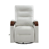 1pc Swivel Gliding Recliner Faux Leather Upholstered Solid Rubberwood Arms Luxurious Living Room B011P329245