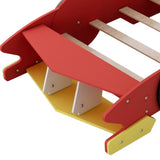 Twin Size Race Car-Shaped Platform Bed with Wheels,Red WF311965AAJ