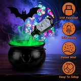 Halloween Floating Potion Bottle Decor with Witch Cauldron - 2-in-1 USB-Powered Green Mist Maker & 4 14688364