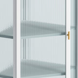 Glass Door Wall Mounted Corner Cabinet with Featuring Four-tier Storage for Bedroom, Living Room, W757130160