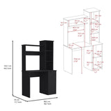 Carson Computer Desk with Hutch, Single Door Cabinet, Expansive Work Surface and 3-Tier Storage B070P188877
