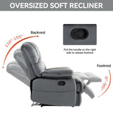 ZUN Large Manual Recliner Chair in Fabric for Living Room, Grey W1803P191938