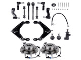 Front Wheel Hub Bearing Control Arm Suspension Kit Fit for Chevy Suburban GMC Sierra 2500 Hummer H2 16693518