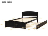 Twin size Platform Bed with Trundle, Espresso 46877340