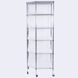 6-Layer Chrome Plated Polygonal Corner Shelf with 2" PP Wheels 680*680*1800 Silver 84088664