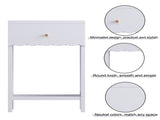 Modern Nightstand with Drawer and Open Shelf,Scalloped Edge Bedside Table for Bedroom, Cute 09977389