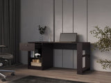 Sun City Computer Desk with a Drawer and Open Storage, Wengue B128P263730