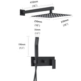 Wall Mounted Bathroom Rain Hot and Cold Complete SOAE712-10MB