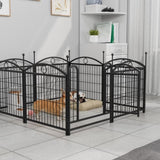Dog Playpen Indoor 24 inch 8 Panels Metal Dog Pen Pet Dog Fence Outdoor Exercise Pen with Doors, W368P233996