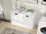 Two-Compartment Tilt-Out Laundry Sorter Cabinet-White W282P190993