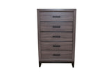 ZUN Sierra Contemporary Style 5-Drawer Chest Made with Wood in Gray 808857594679