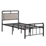 Single-Layer Bed Head and Soft Pull Button Bed End Standpipe Water Pipe Bed Twin Black Gold-Painted 29584293