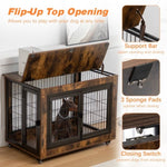 ZUN Dog Crate Furniture, Large Dog Kennel, 43"Wooden Pet Furniture with Pull-Out Tray, Home and Indoor W1212120270