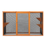 Detachable Cat Enclosure with Waterproof Roof and 3 Jumping Platforms, Orange W2181P181958