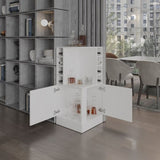 Jakes 42" Tall Corner Bar Cabinet with Eight Wine Bottle Cubbies and Double Door cabinet, Living B070P254764