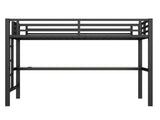 Metal Twin Size Loft Bed with Power Outlet and LED Lighted, Space-Saving, Noise Reduced, Black W1580P372863