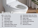 Smart Bidet Toilet Seat with Side Knob Adjustable Heated Seat with Water Temperature and Pressure W3598P451107