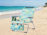 17 Inch Seat Height Beach Chair for Adults, Folding Portable Camping Chair with Headrest, Cup 84062613