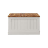 31.5" Farmhouse Coffee Table, Square Wood Center Table Hinged Lift Top, Rustic Cocktail Table W282P160415