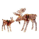 2pcs 4ft 30V 3.6W Moose Family 200LED Leather String Light Garden Moose Decoration Brown 22777896