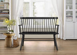 1pc Casual Farmhouse Relaxed Vintage Wood Spindle Back Bench Black Wooden Chair B011P284204