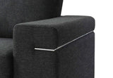 Gianna Black Linen Fabric Arm Chair B061P184125