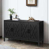 60 inches Modern Farmhouse Accent with 4 Doors and Adjustable Shelf Wood Sideboard Buffet W1445121945