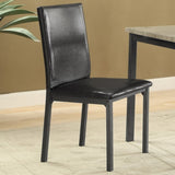 Set of 2 Leatherette Upholstered Side Chairs in Black B016P223059