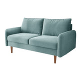 56.3" Velvet Round Arm Apartment Loveseat 72794874