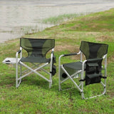 2-piece Padded Folding Outdoor Chair with Side Table and Storage Pockets,Lightweight Oversized W24172220