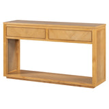 TREXM 55" Console Table, Rustic Wooden Entryway Table with Storage Drawers and Open Shelf, Elegant N715P235096N