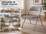 2 Pack/ 4 Pack Folding Chair, with Padded Cushion and Back - PU Leather Stackable Portable Dining 78365455