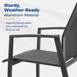 ZUN Portable Grey Texilene Aluminum Patio Chairs Set Of 6 Metal Dining Chairs With Arms Outdoor W1828P162470