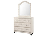 Sophia Modern Style Crystal Tufted Upholstery 7-Drawer Dresser finished with Velvet Fabric made with B009136649