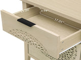 Hollow-Carved 3 Drawer Cabinet Dresser Storage Chest with Metal Handles For Living Room Bedroom W688P223042