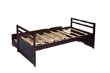 Twin Size Bed Headboard, Footboard, Trundle and Three Storage Drawers, Twin Size Pine Wood Bed W504P197165