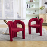 COOLMORE Contemporary Designed Velvet Fabric Upholstered Accent/Dining Chair /Barrel Side Chairs W395P224755
