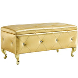 Upholstered Storage Ottoman Bench For Bedroom End Of Bed Faux Leather Rectangular Storage Benches W2268P291485
