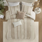 Full/Queen 3 Piece Striped Cotton Duvet Cover Set B035P217803