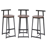 Bar Stool Set of 3 Counter Height Barstools with Back Armless Dining Chairs for Kitchen Island W1757P265185