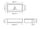 36" W Farmhouse/Apron Front White Ceramic Kitchen Sink 98094709