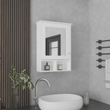 Vina Medicine Cabinet with Mirror Door 29" High Cabinet Organizer with Three concealed Shelves and B200P235867