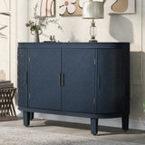 ZUN Accent Storage Cabinet Sideboard Wooden Cabinet with Antique Pattern Doors for Hallway, Entryway, 50464227