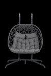 ZUN 2 Person Outdoor Rattan Hanging Chair Patio Wicker Egg Chair W874P146255