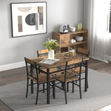Dining Table Set for 4, Wood Kitchen Table with Chairs Dinning Table Set for Kitchen & Dining Room, 53776842