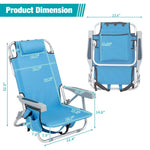 ZUN 63*65*82cm Short Oxford Cloth Silver White Aluminum Tube Bearing 100kg Beach Chair Blue 13123085