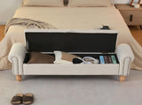Storage Ottoman, Fabrices End of Bed with Solid Wood Legs Upholstered Ottoman 56830170