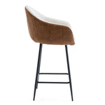 ZUN 26.5'' Modern - Style counter height bar stools, with comfortable upholstery,durable metal legs N780P225243B