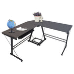 ZUN L-Shaped Durable Stalinite Splicing Computer Desk 402C Black 77159761